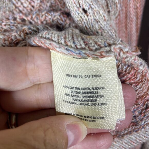 MOTH Anthropologie Sweater Crochet Knit Zip Back Tunic SMALL Linen Blend! - Picture 4 of 6